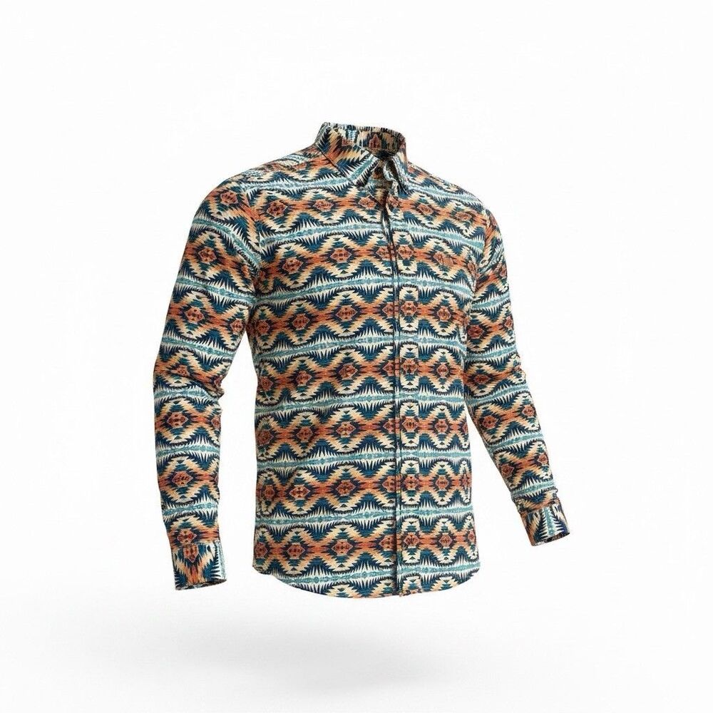 Ariat x Pendleton Mens XL Southwestern Aztec Shirt Long Sleeve Rodeo Spellout